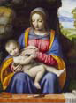 the virgin and child in a landscape